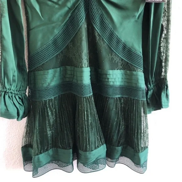 orange and green bridesmaid dresses AGUA MAXI DRESS IN DARK GREEN CRINKLE CHIFFON – DE LA VALI OFFICIAL main image 0